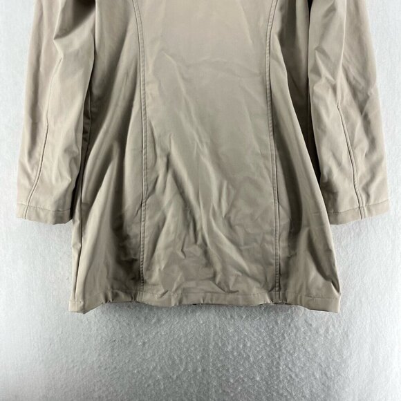 Calvin Klein Parka Jacket Women's S Beige Full Zip Faux Fur Lined Hooded Pocket - Picture 9 of 14